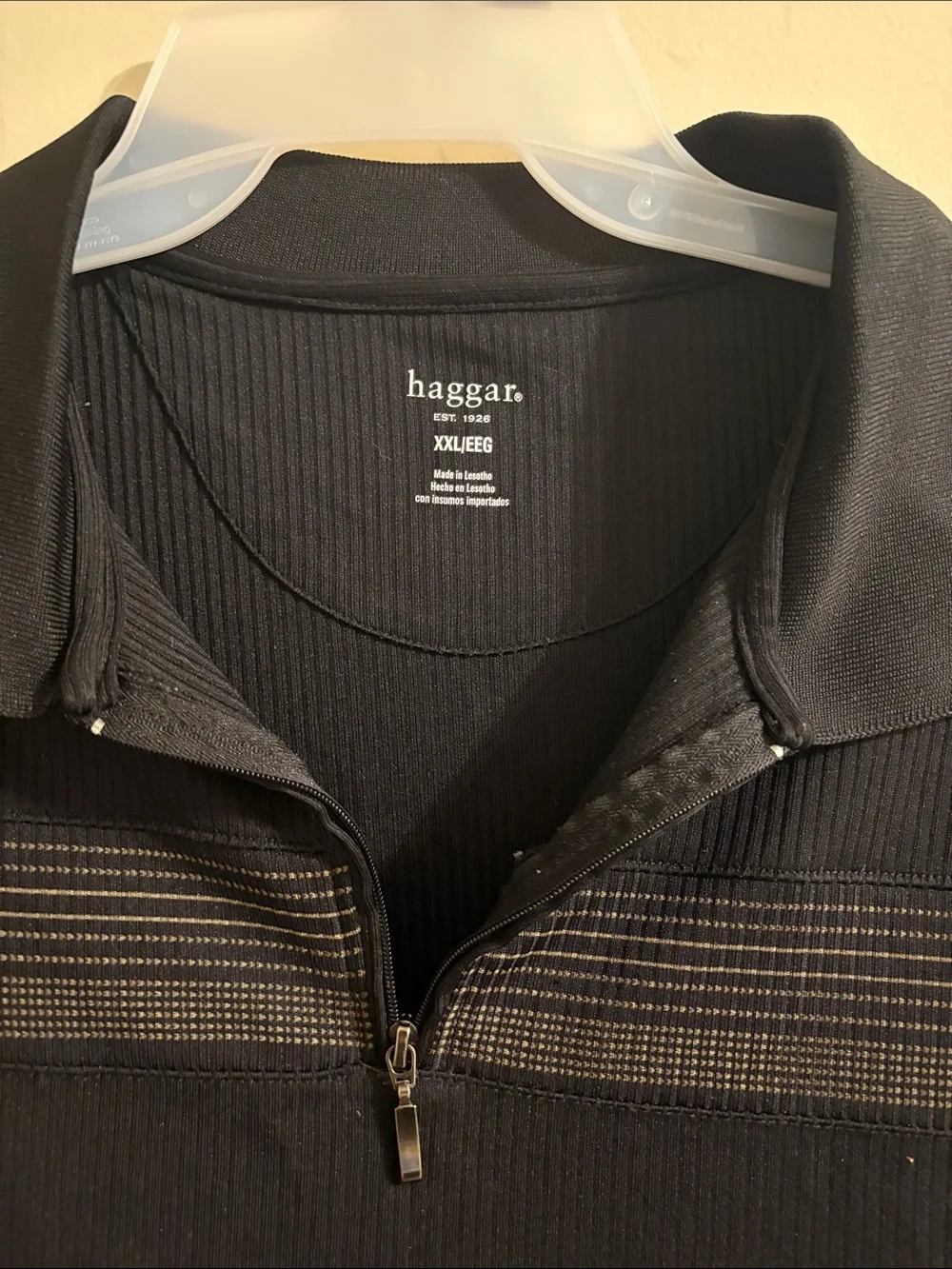 Haggar Men's Black Long-Sleeve Quarter-Zip Sweater
